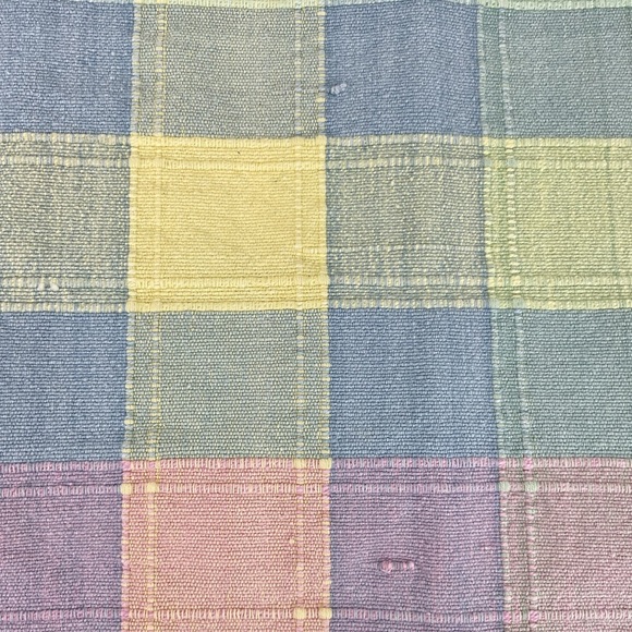 Vintage 4 piece soft pastel plaid checkered cotton placemats fringe edges - Picture 5 of 8